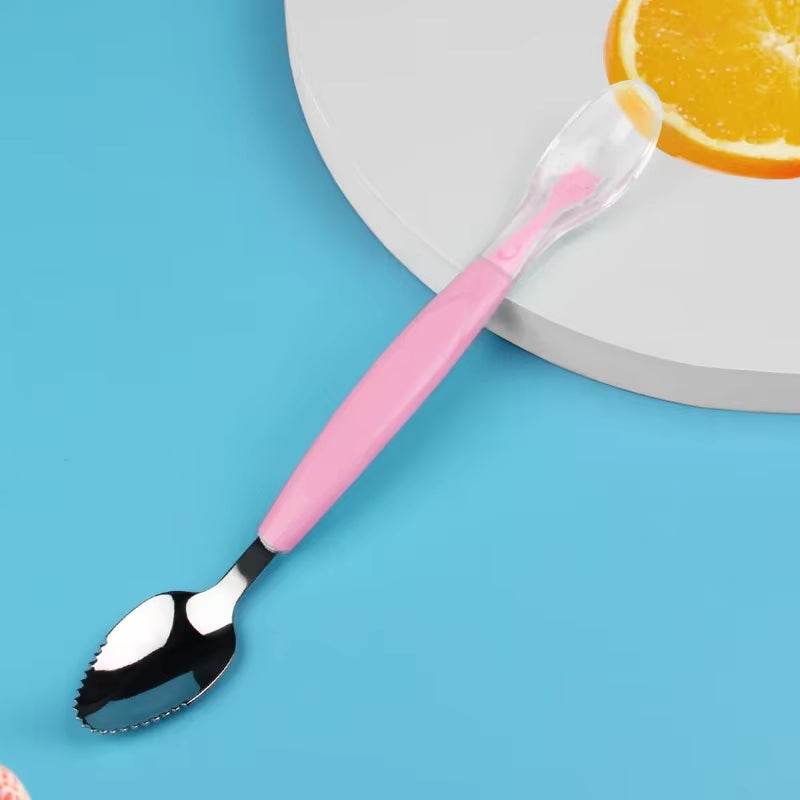 Silicone Baby Fruit Spoon Set - Soft Tip, Two Heads, Easy to Eat, Feeding Utensils - Georgenest.com
