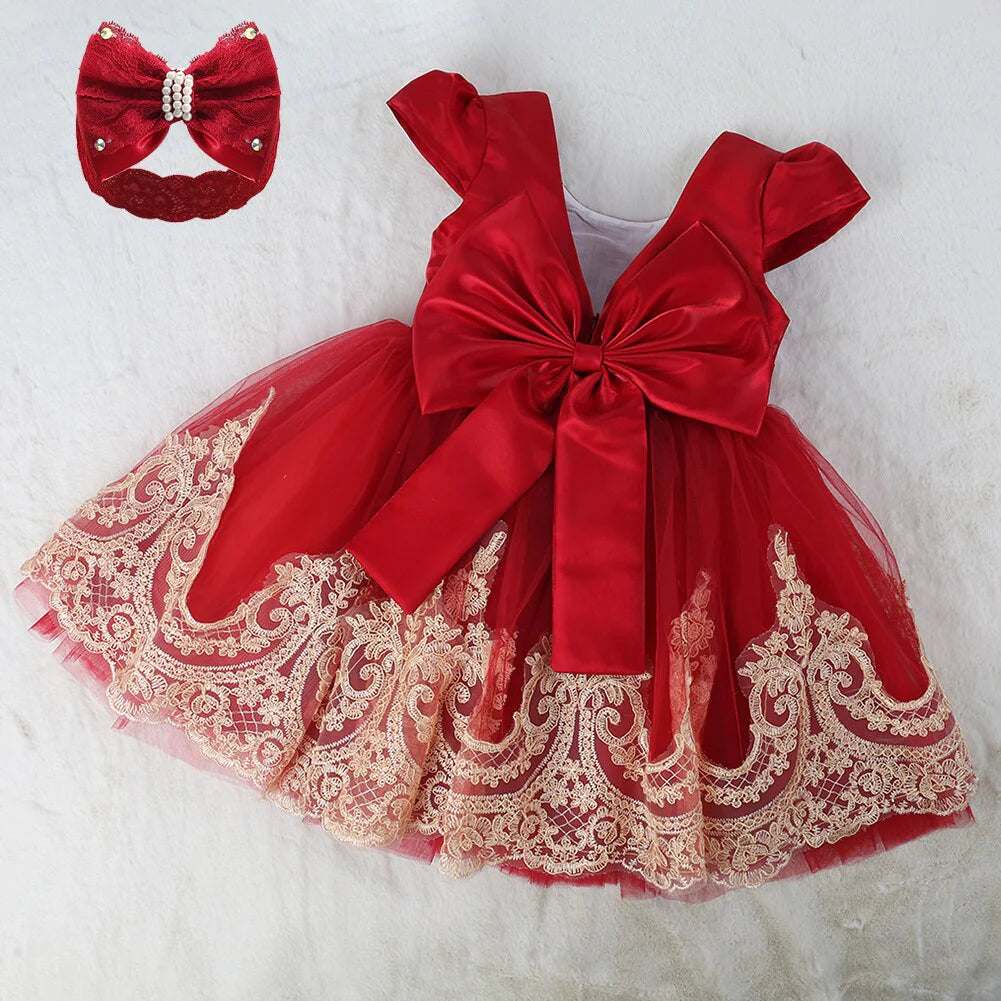 Baby Girl 0-2Y Princess Dress - New Year Wedding, Birthday, Party, Baptism, Christmas - Georgenest.com