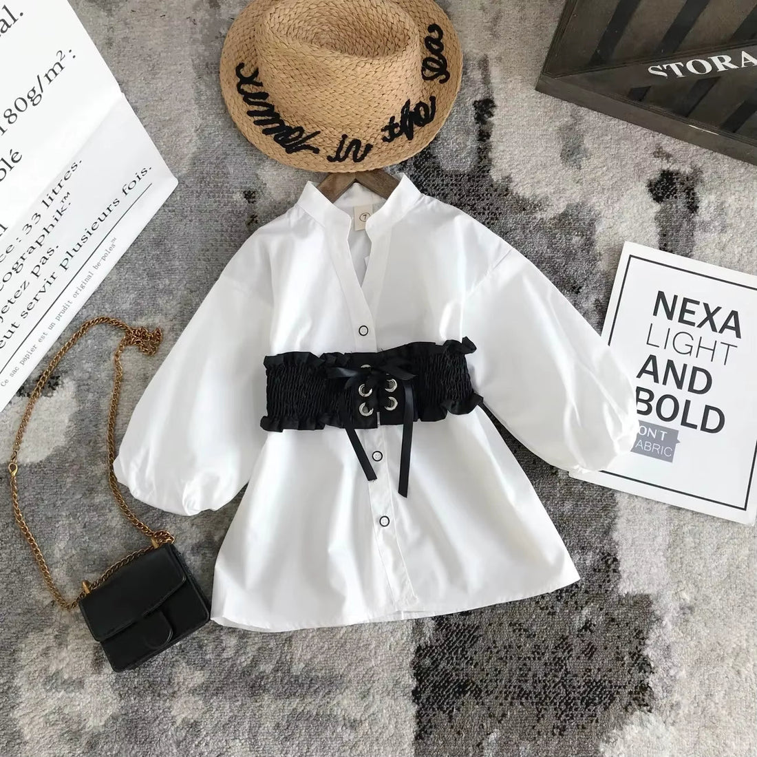 White Cotton Shirt Dress for Kids 2-12 Years | Long Sleeve Teenage Girls Base Shirt - Georgenest.com