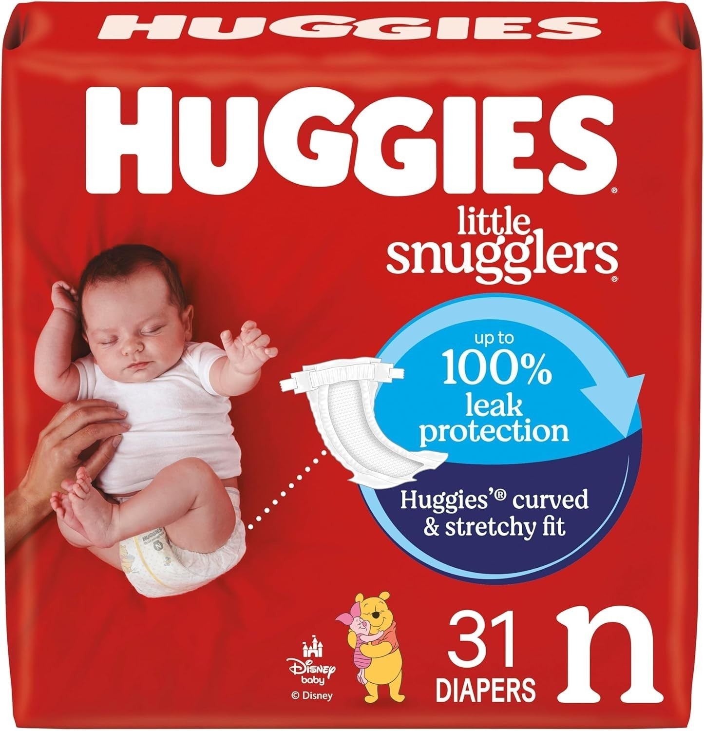 Huggies Little Snugglers Baby Diapers, Size Newborn (Up to 10 Lbs), 31 Ct - Georgenest.com