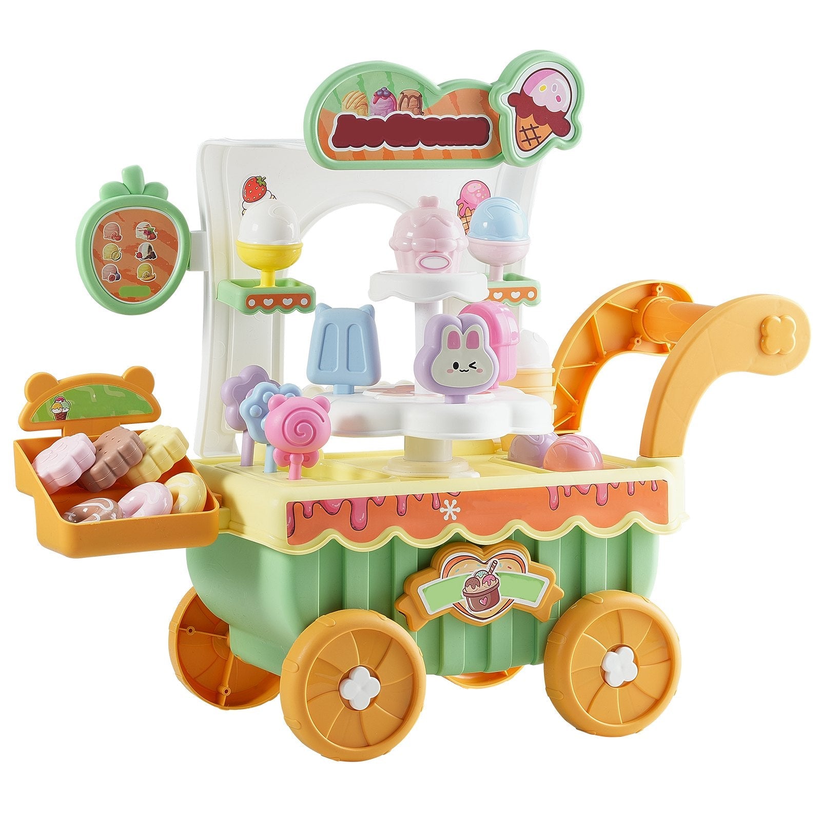 Interactive Kids' Ice Cream Cart Pretend Play Set - Georgenest.com