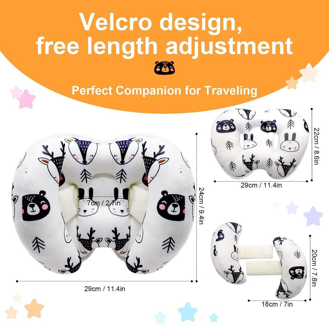 KAKIBLIN Baby Head Neck Support Pillow Travel Banana Shaped for Car Seat Strolle - Georgenest.com