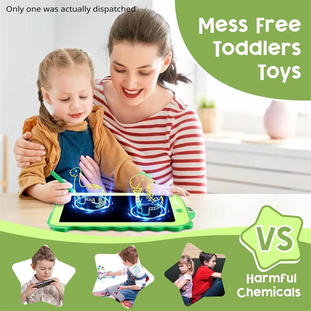 LCD Writing Tablet for Kids – 8.5″ Doodle Board (Dinosaur Green Edition) - Georgenest.com