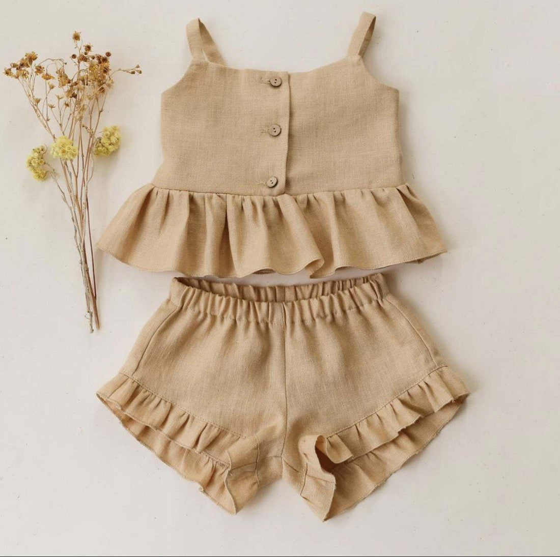 Baby Girl Summer Sling Top and Ruffled Shorts Set - Georgenest.com