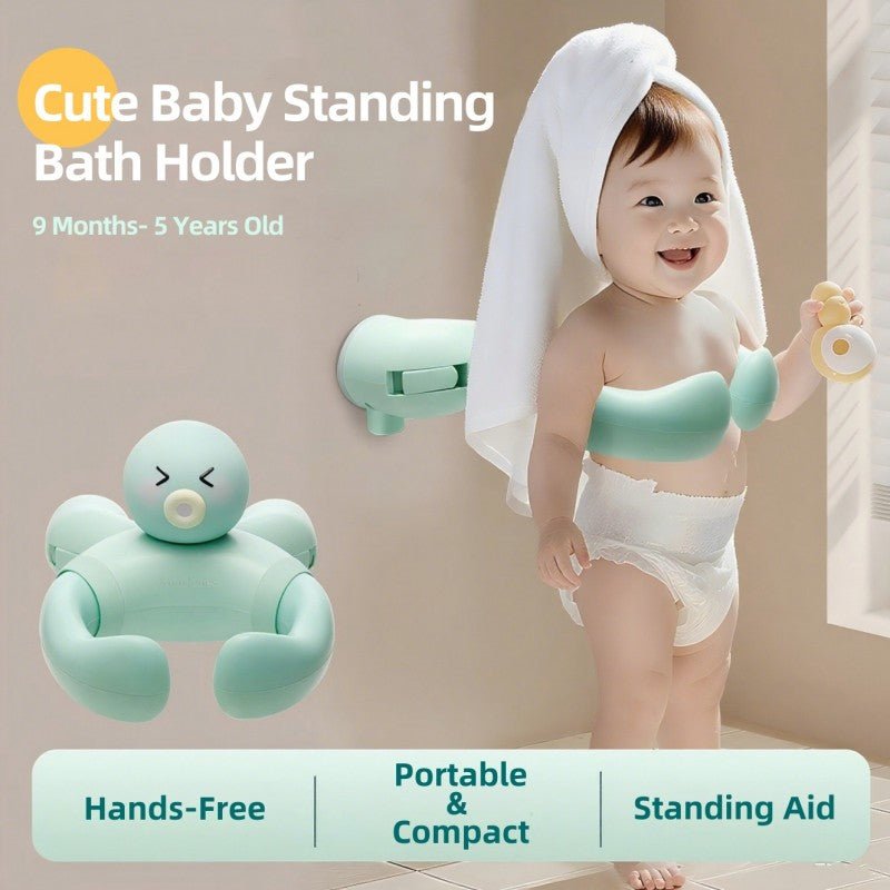 MiniJones Baby Bath Stand Suction Cup Wall - Mounted Adjustable Width Portable Standing Shower Holder - Georgenest.com