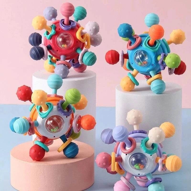 Montessori Silicone Rattle & Teether Set (0‑12 months) - Georgenest.com