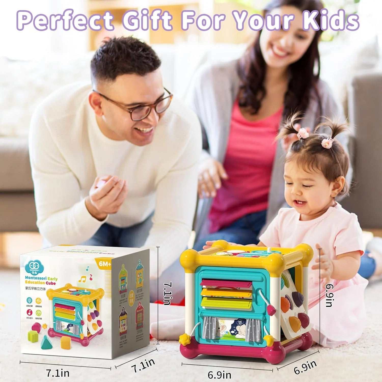12-in-1 Montessori Educational Cube Toy for 1-3 Year Olds - Georgenest.com