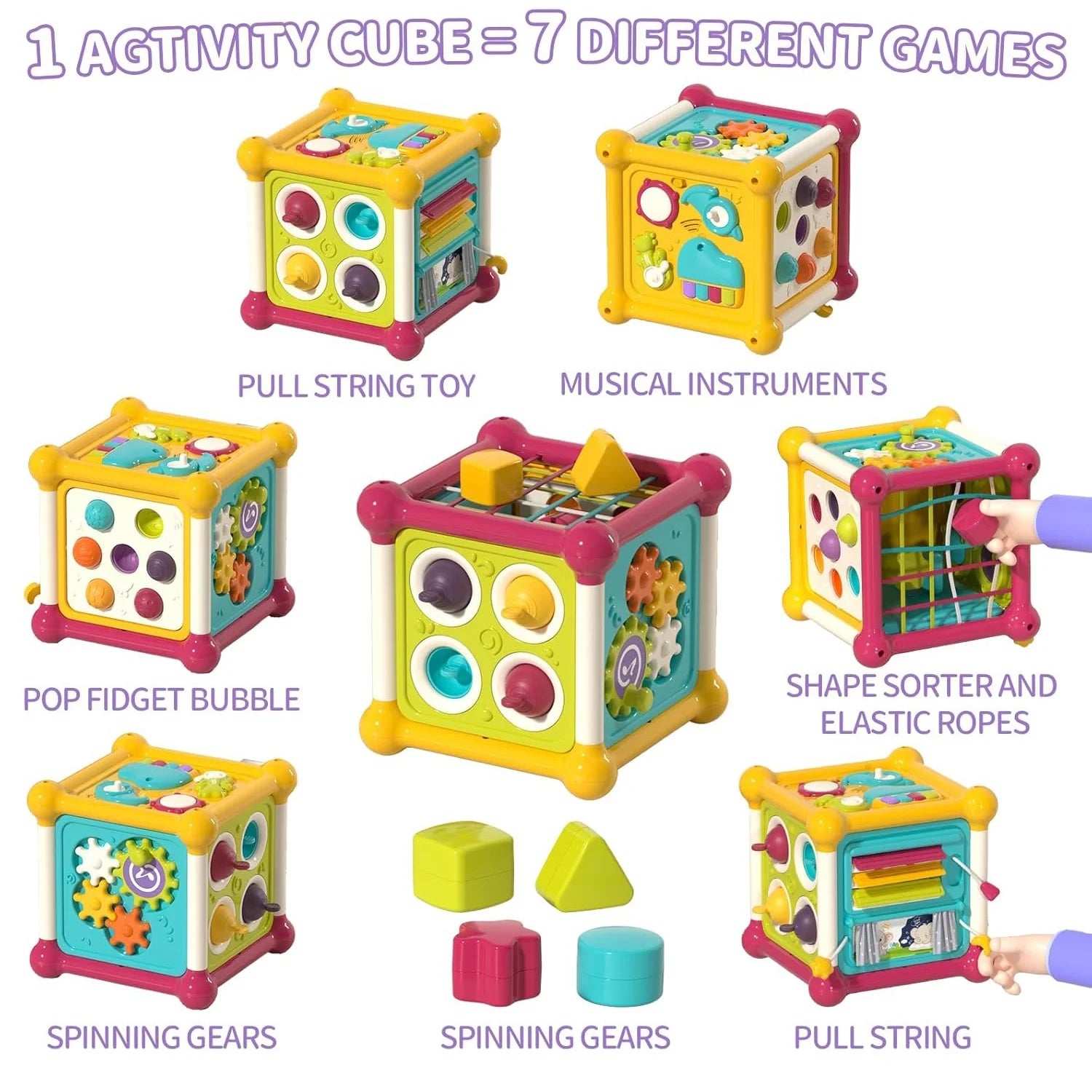 12-in-1 Montessori Educational Cube Toy for 1-3 Year Olds - Georgenest.com