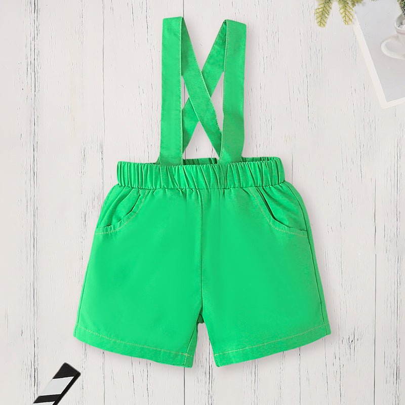 St. Patrick's Day Baby Boy Romper Set with Suspender Pants - Georgenest.com