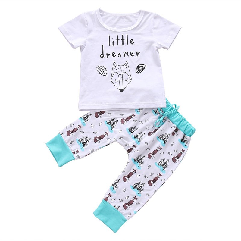 Newborn Baby Clothes Set T-shirt Tops Pants Little Boys and Girls Outfits - Georgenest.com