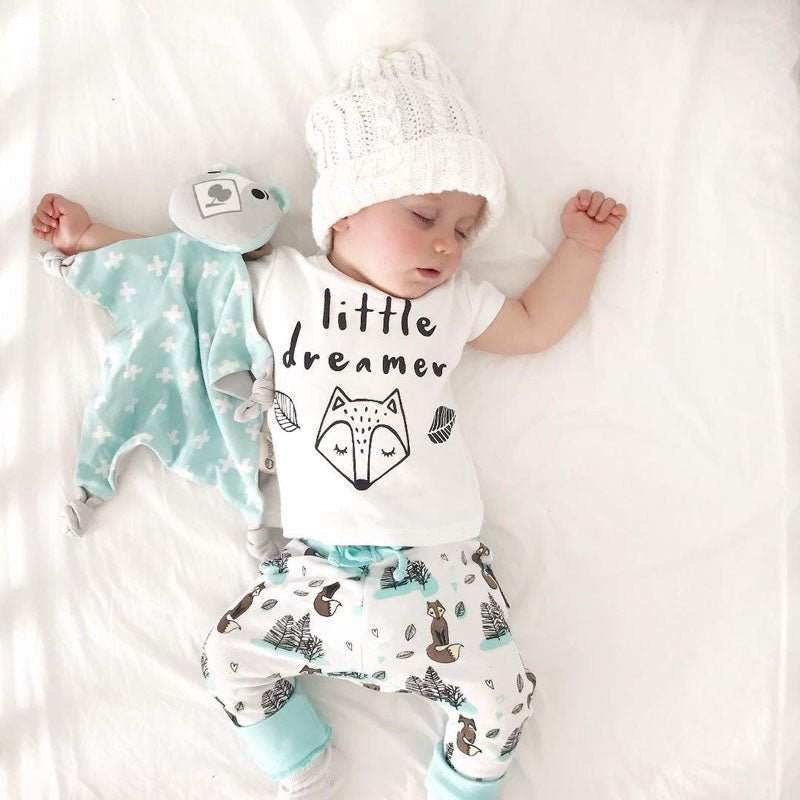 Newborn Baby Clothes Set T-shirt Tops Pants Little Boys and Girls Outfits - Georgenest.com