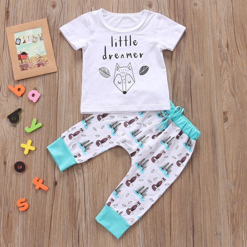Newborn Baby Clothes Set T-shirt Tops Pants Little Boys and Girls Outfits - Georgenest.com