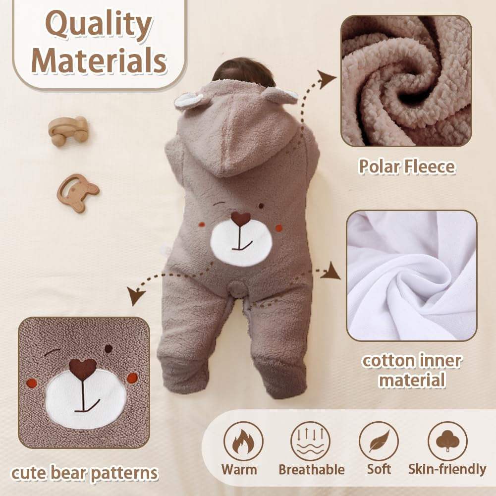 Winter Hooded Fleece Snowsuit for Newborn Babies - Georgenest.com