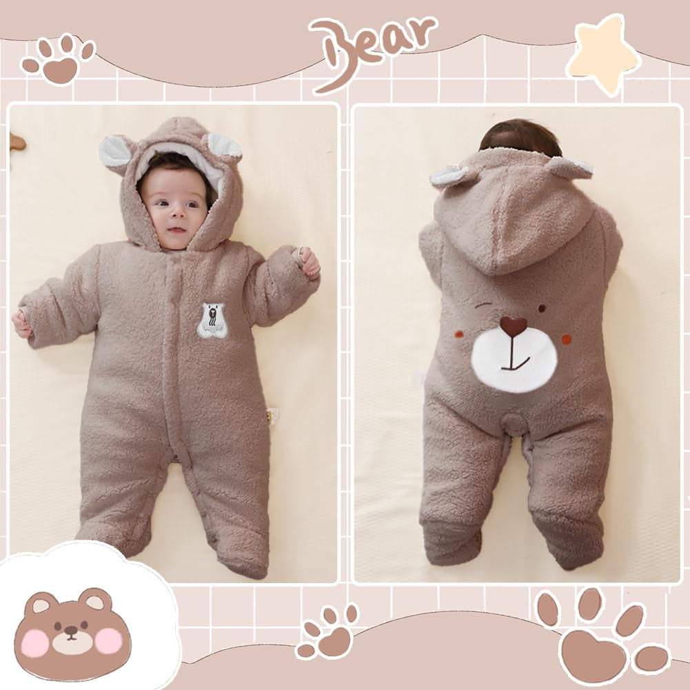 Winter Hooded Fleece Snowsuit for Newborn Babies - Georgenest.com
