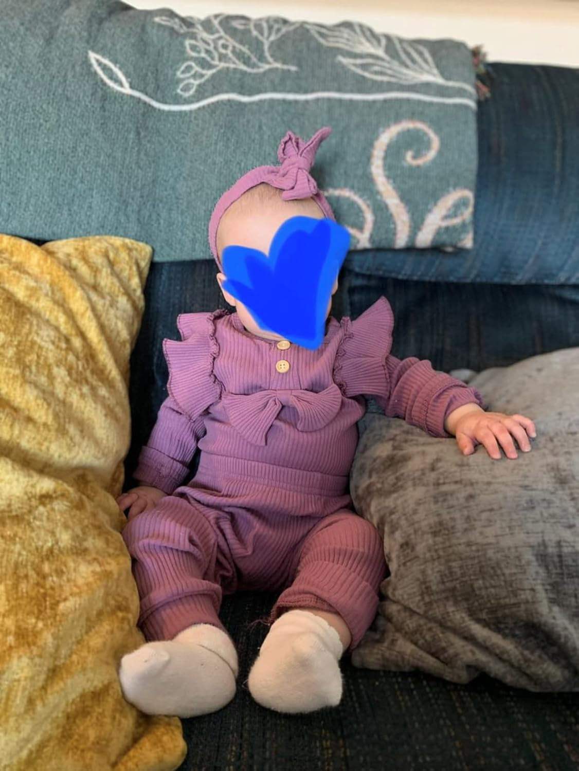 Solid Color Ribbed Infant Girl Outfit Set - Georgenest.com