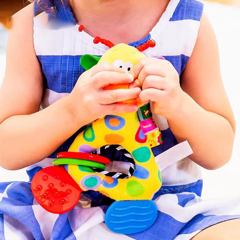 Plush Animal Handbell Rattles Teether Sensory Toy Set for Infants - Georgenest.com