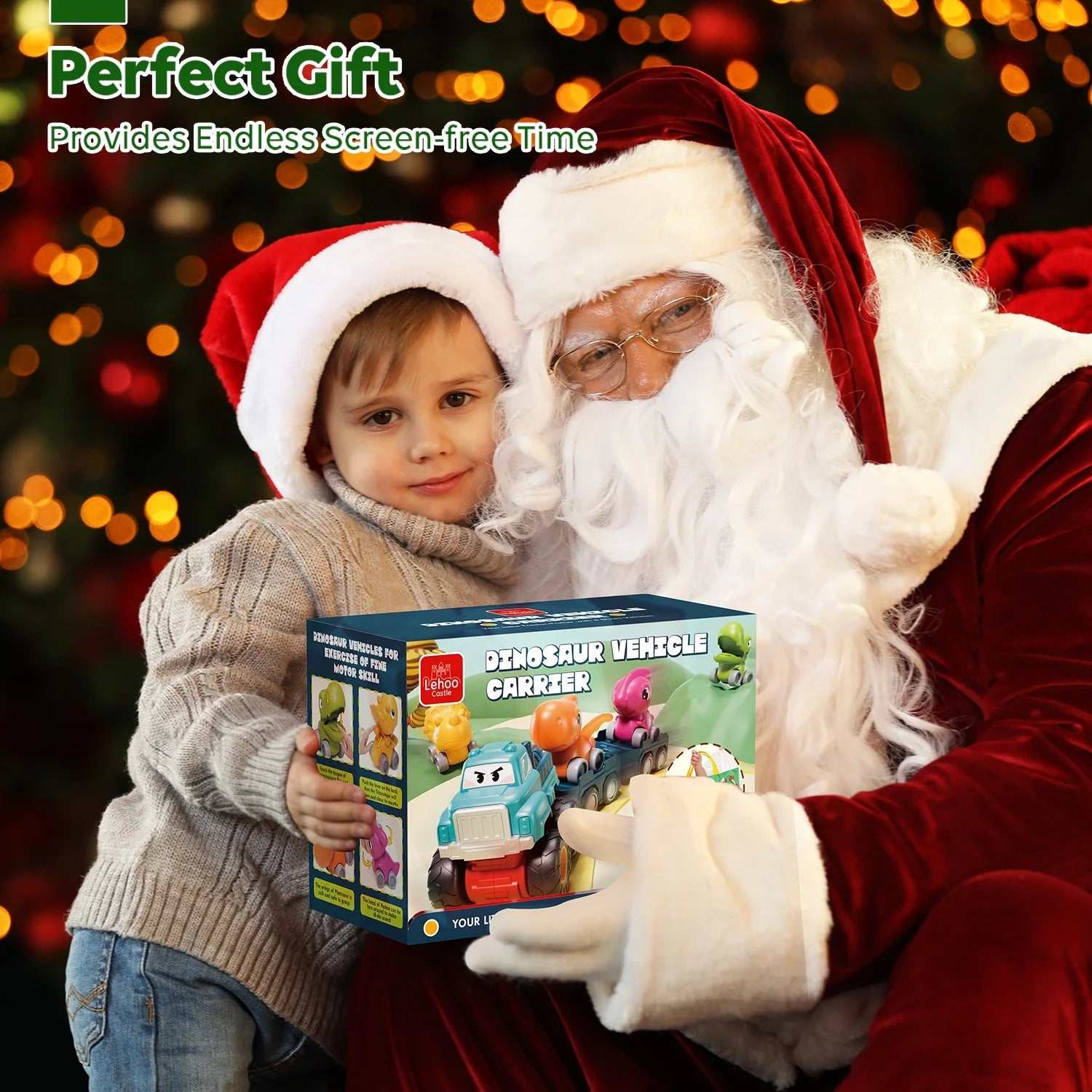 Dinosaur Toy Cars Set for 1-3 Year Old Boys, Pull Back & Friction Powered Trucks with Storage Bag - Georgenest.com