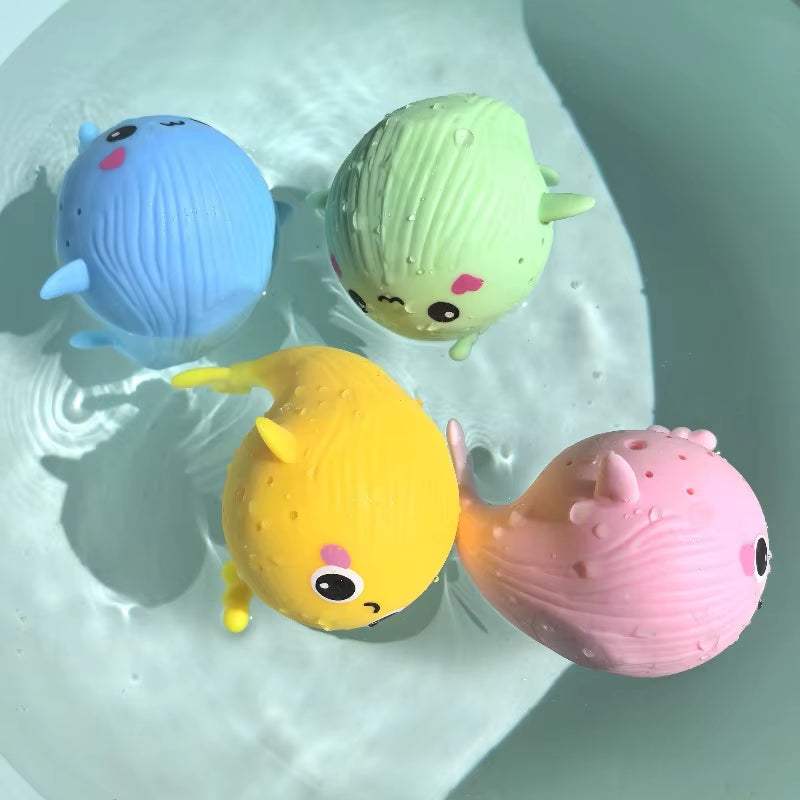 Water‑Absorbing Whale Bath Toy – Sponge Squeeze Stress‑Relief for Kids - Georgenest.com