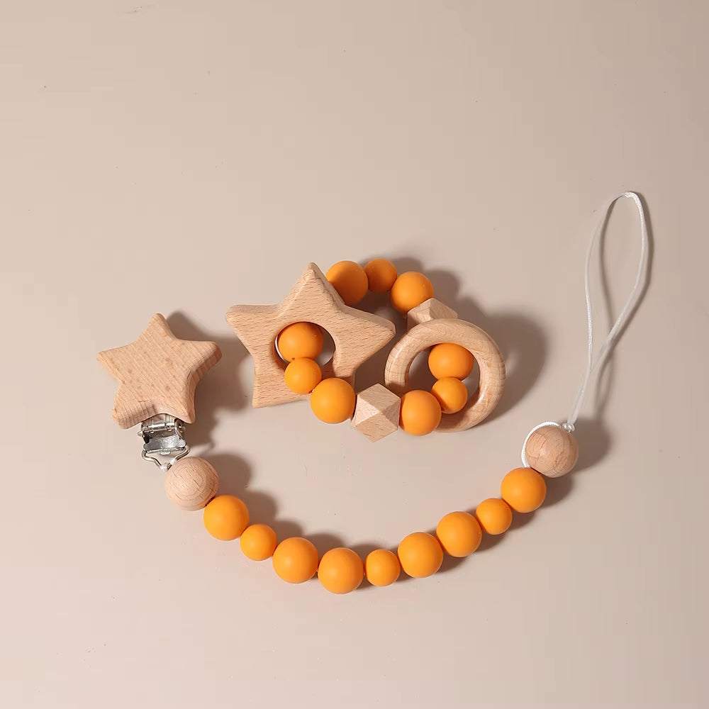 Bird Motif Pacifier/Teether Chain Clip Set - Georgenest.com