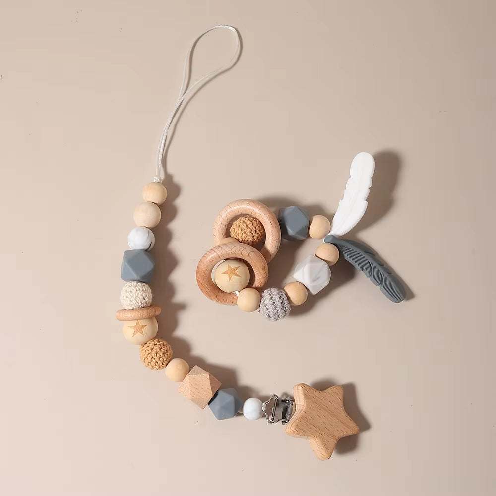 Bird Motif Pacifier/Teether Chain Clip Set - Georgenest.com